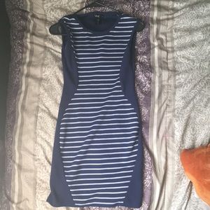 Striped tight fitting dress 95% poly 5% spandex